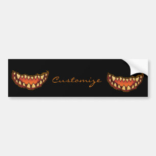 Scary Jack o'lantern smile Thunder_Cove Bumper Sticker