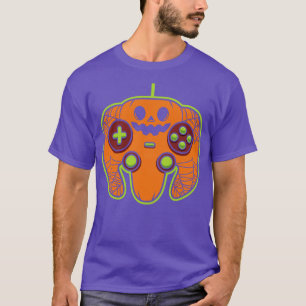 Scary Jackolantern Pumpkin Video Game Controller T-Shirt