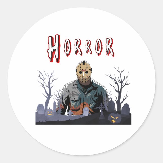 Scary Jason Horror Scene Sticker  Spooky Halloween (Front)