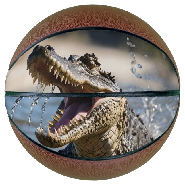 Scary Jaws: Australian Crocodile Leaping Basketball (Front)