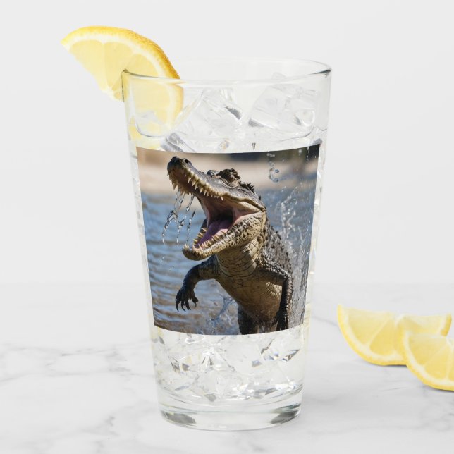 Scary Jaws: Australian Crocodile Leaping Glass (Front Ice)