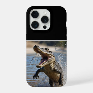 Scary Jaws: Australian Crocodile Leaping iPhone 15 Pro Case