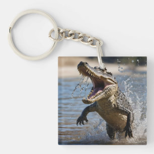 Scary Jaws: Australian Crocodile Leaping Key Ring