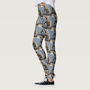 Scary Jaws: Australian Crocodile Leaping Leggings