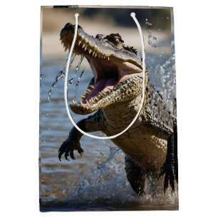 Scary Jaws: Australian Crocodile Leaping Medium Gift Bag