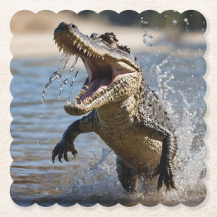 Scary Jaws: Australian Crocodile Leaping Paper Coaster