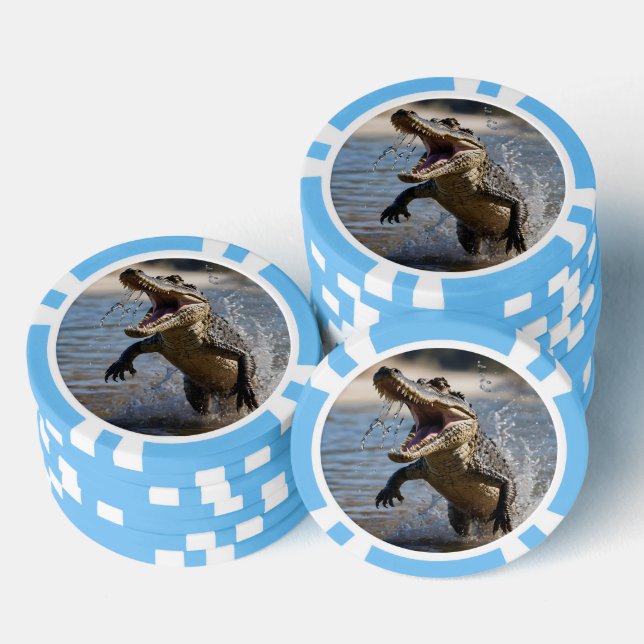 Scary Jaws: Australian Crocodile Leaping Poker Chips (Stack)