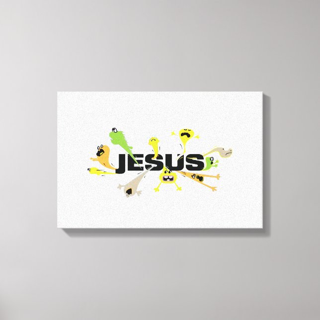 Scary Jesus (black) Canvas Print (Front)
