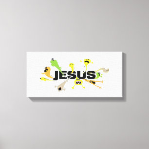 Scary Jesus (black) Canvas Print