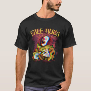 Scary Killer Evil Clown Halloween Free Hugs holo T-Shirt