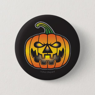 Scary Laughing Halloween Pumpkin Monster 6 Cm Round Badge