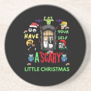 Scary Little Christmas Horror Holiday Design Coaster