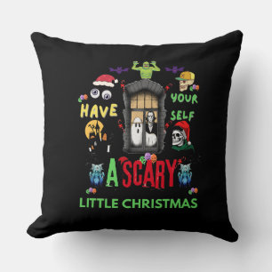Scary Little Christmas Horror Holiday Design Cushion