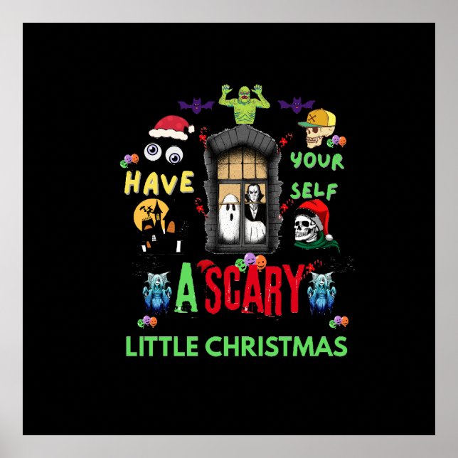 Scary Little Christmas Horror Holiday Design   Poster (Front)