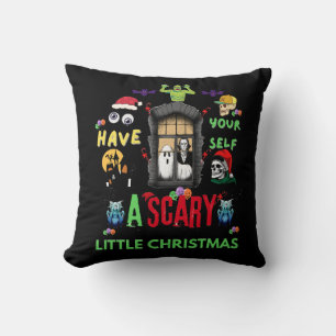 Scary Little Christmas Horror Holiday Design T-Sh Cushion