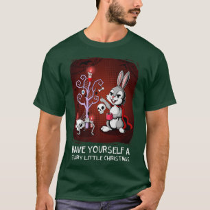 Scary Little Christmas Tree Gothic Festive Rabbit  T-Shirt