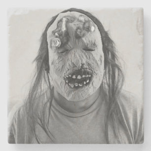 Scary Mask Stone Coaster