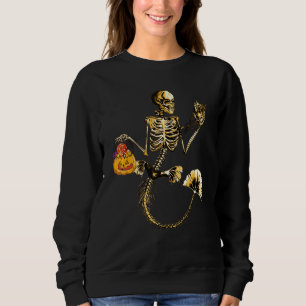 Scary Mermaid Skeleton Halloween Party Costume Cre Sweatshirt