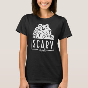 Scary Mode Cute Ghost Boo Squad Spooky Season Hall T-Shirt