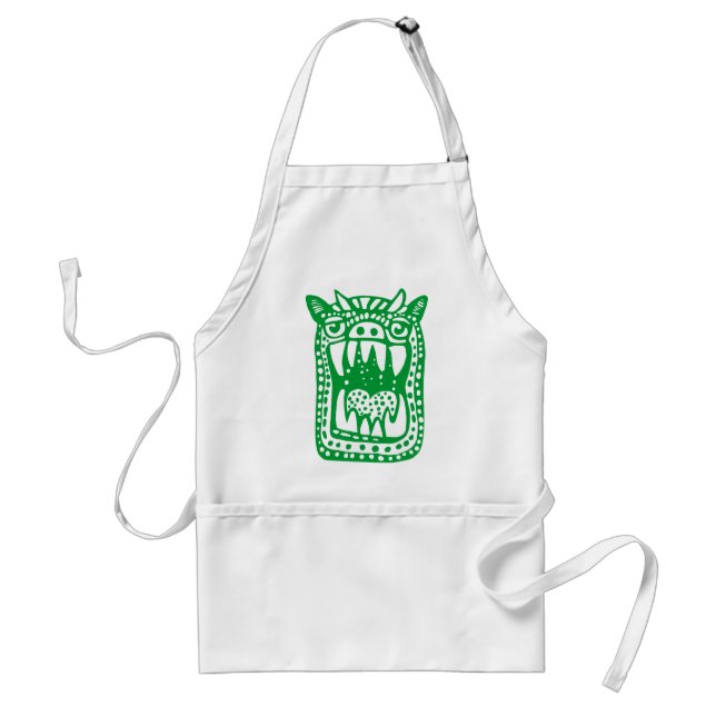 Scary Monster - Green Standard Apron (Front)