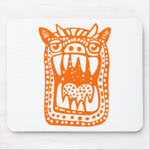Scary Monster - Orange Mouse Pad