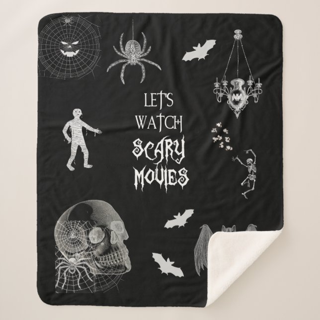 Scary Movies Halloween Sherpa Blanket (Front)