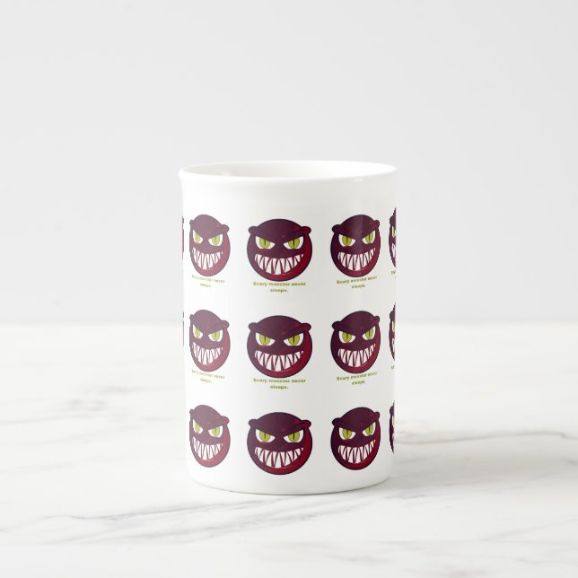 Scary never sleeps. bone china mug (Front)