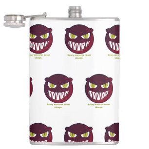 Scary never sleeps. hip flask