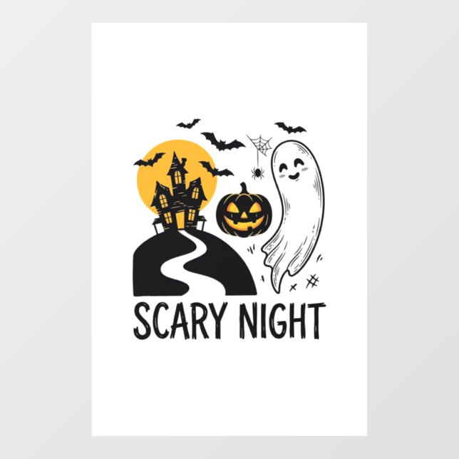 Scary Night Halloween Haunted House Ghost Design_1 (Sheet)