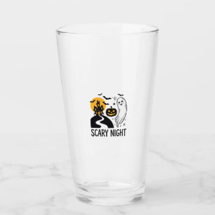 Scary Night Halloween Haunted House Ghost Design_1 Glass