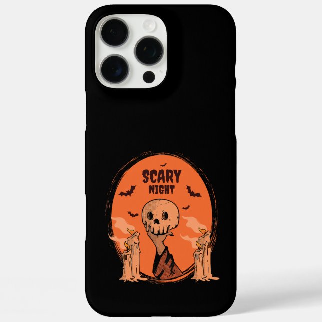 Scary Night Halloween Skull & Bat Design Case-Mate iPhone Case (Back)