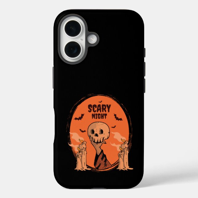 Scary Night Halloween Skull & Bat Design Case-Mate iPhone Case (Back)