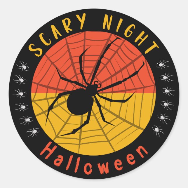Scary Night Halloween Spider Sticker (Front)