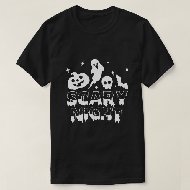 Scary Night Halloween T-Shirt (Design Front)