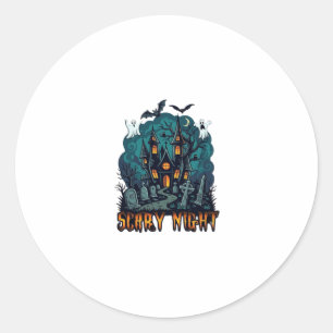 Scary Night Haunted House Ghosts Cemetery Classic Round Sticker