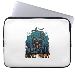 Scary Night Haunted House Ghosts Cemetery Laptop Sleeve