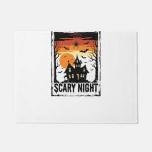 Scary Night Haunted House Vintage Halloween Shirt_ Doormat