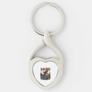 Scary Night Pumpkin Head Monster Lantern Graveyard Key Ring