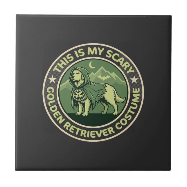 Scary Night Raven Apple Spooky Haunted Castle Hall Tile (Front)