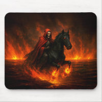 Scary Night Rider On Black Stallion