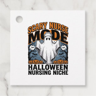 Scary Nurse Costume Halloween Ghost Nursing Shirt_ Favour Tags
