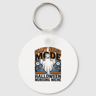 Scary Nurse Costume Halloween Ghost Nursing Shirt_ Key Ring