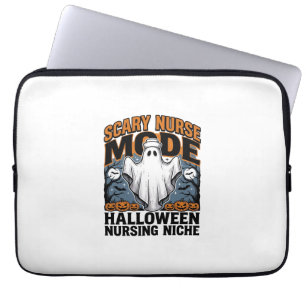 Scary Nurse Costume Halloween Ghost Nursing Shirt_ Laptop Sleeve