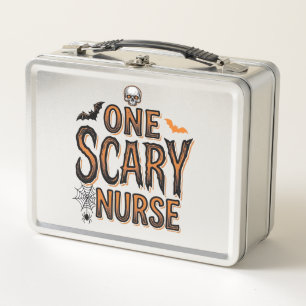 Scary Nurse Halloween Vintage Engraving Shirt Desi Metal Lunch Box