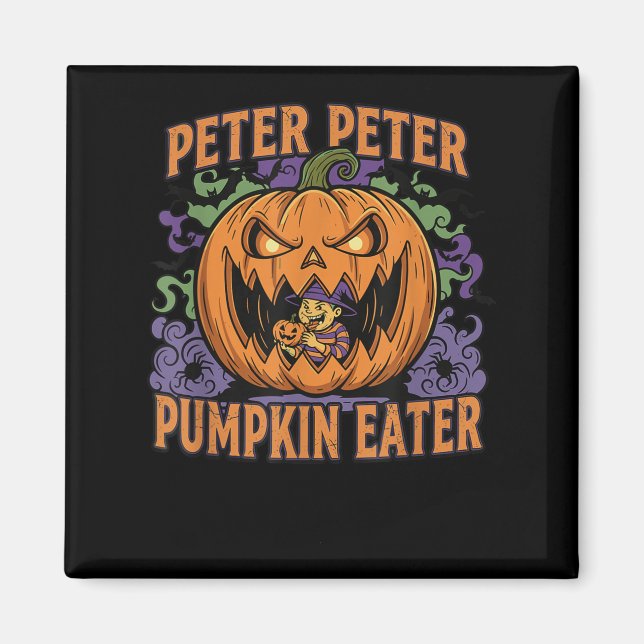 Scary Peter Pumpkin Eater Halloween Jack O Lantern Magnet (Front)