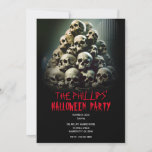 Scary Pile of Screaming Skulls Halloween Party Invitation<br><div class="desc">Customise for any event</div>