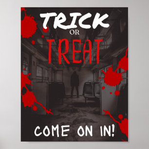 Scary Poster with a Guy Standing in Train