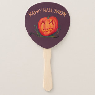 Scary Pumpkin  Art Halloween Day  Paddle Hand Fan