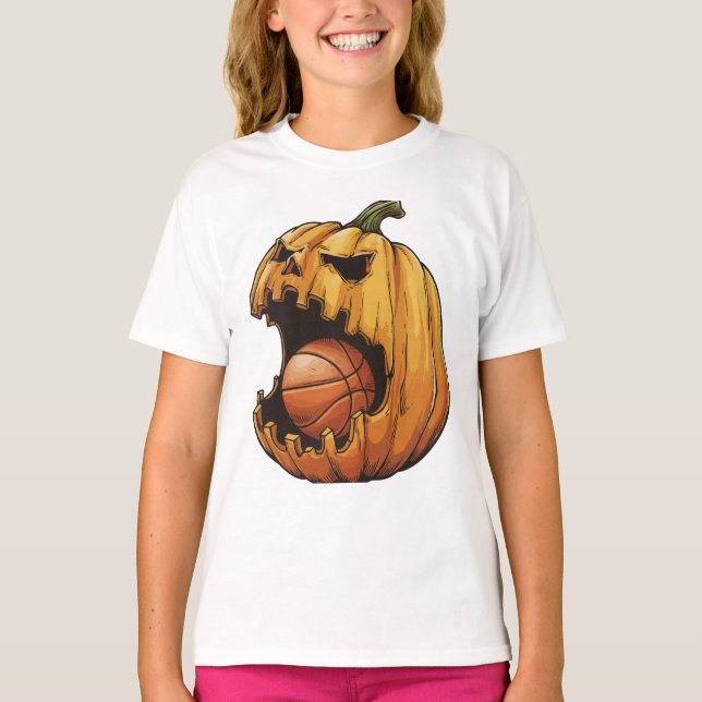 Scary Pumpkin Basketball Face Shirts (Front)