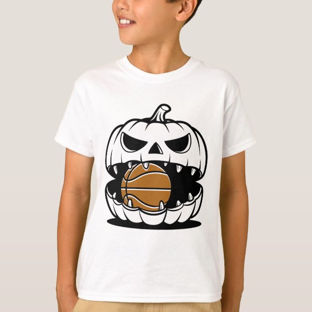 Scary Pumpkin Basketball Face Shirts (Front)